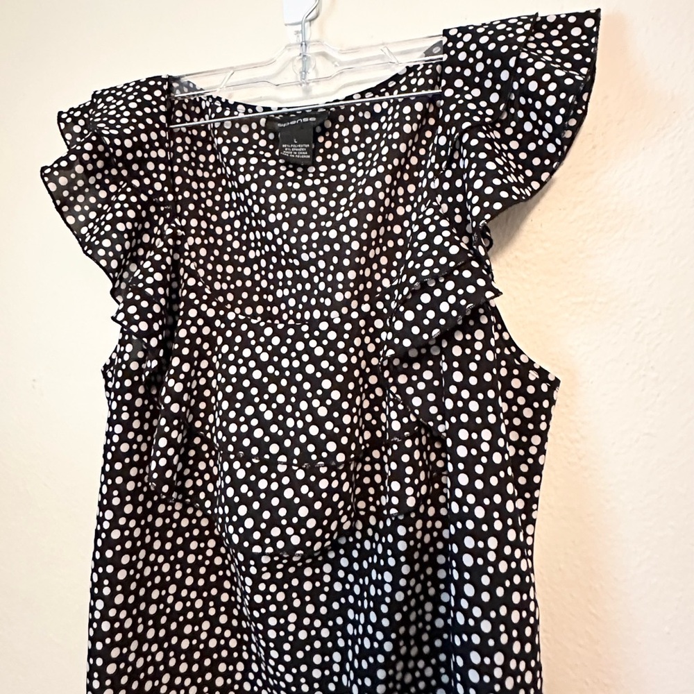 Spense Polka Dot Ruffled Top Size Large - Picture 5 of 8